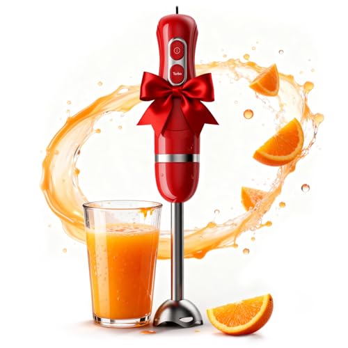 Turelar Immersion Blender Handheld, Corded Electric Blenders Portable Stick Mixer with 2 Mixing Speed and Stainless Stee