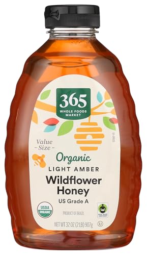 365 by Whole Foods Market, Organic Light Amber Wildflower Honey, 32 Ounce