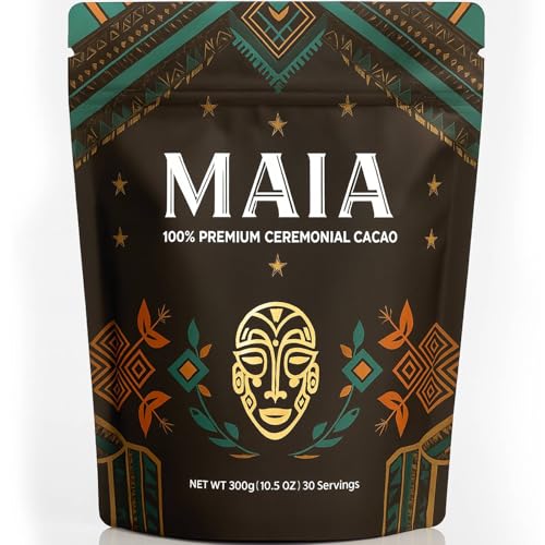 Maia Ceremonial Cacao, Maia Cacao Powder Supplement with Flavanol, Theobromine, Magnesium & Flavonoids Blend, Supports C
