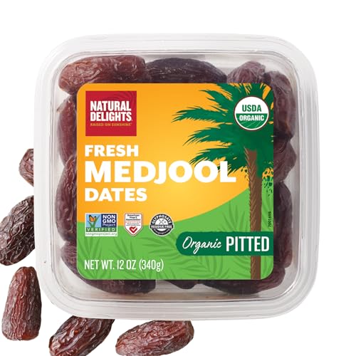 Natural Delights Medjool Dates Pitted Organic, Jumbo - 12 Oz Container