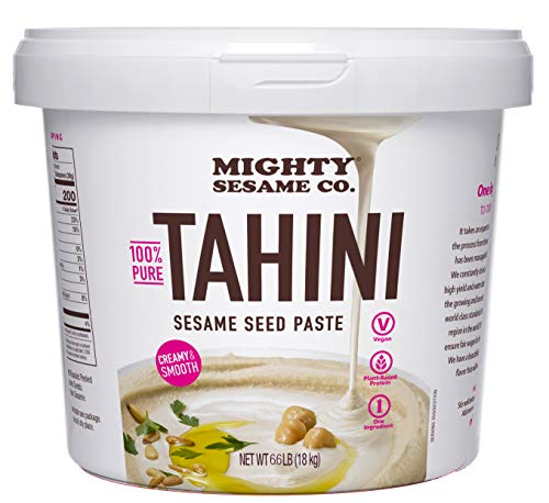 Mighty Sesame Co. Classic Bulk Size 100% Pure Tahini, (6.6 lb Pail) Just One Ingredient, Gluten Free, Vegan, Non GMO, Ke