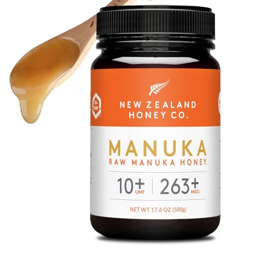 New Zealand Honey Co. Raw Manuka Honey UMF 10+ | MGO 263+, 17.6oz / 500g Family Size | Organic Manuka Honey for Daily We