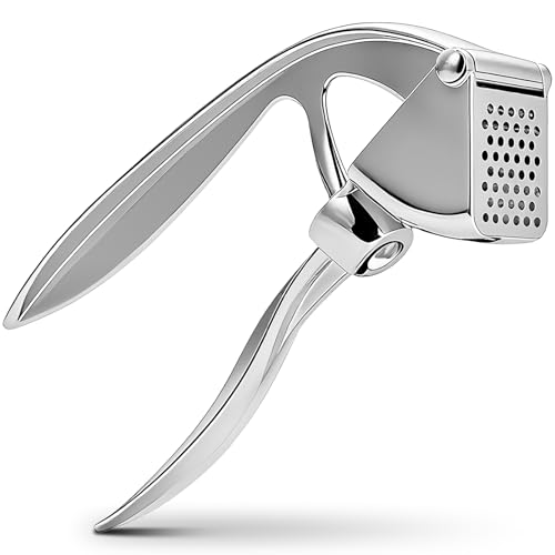 COKORA Garlic Press, Premium Metal Garlic Crusher Tool, Heavy Duty Garlic Mincer with Ergonomic Handle, Rust Proof & Dis