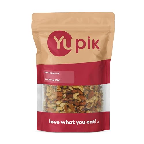 Yupik Raw Mixed Nuts, 1 lb, Premium Nut Blend with Almonds, Walnuts, Pistachios, Cashews & Brazil Nuts, No Added Oil or 