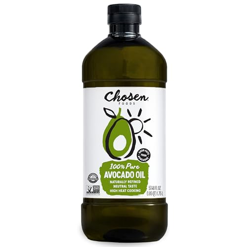 Chosen Foods Avocado Oil, 1.75 Liter - All Purpose Cooking Oil made from 100% Pure Avocados - Non-GMO, Gluten-Free, Keto