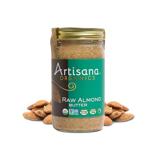 Artisana Organics Raw Almond Butter, 14oz | USDA Organic, No Sugar Added, No Palm Oil, Vegan, Paleo and Keto Friendly, N