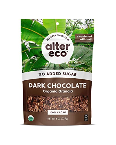 Alter Eco Dark Chocolate Granola, Healthy, Organic Breakfast & Snack, Naturally Sweetened with Fruit, Vegan, No Artifici