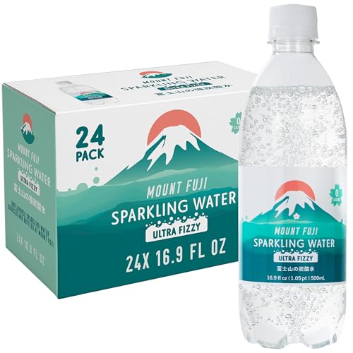 IRIS Sparkling Water Bottles, 16.9 fl oz, 24-Pack, Strong Carbonation from Mount Fuji Spring, Refreshing Japanese Natura