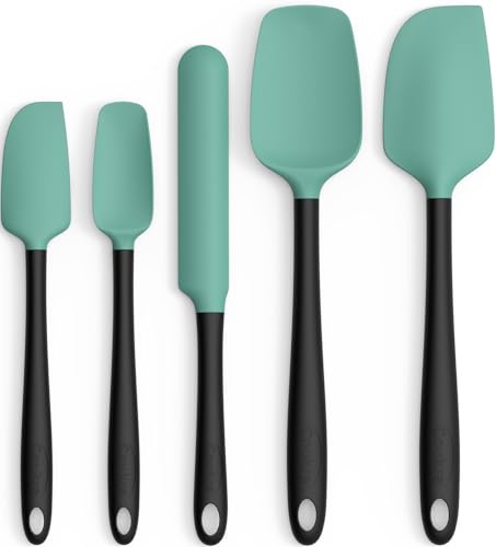 Coukre Silicone Spatula Set of 5,High Temperature Resistant, Food Grade Silicone, Dishwasher Safe, for Baking, Cooking (