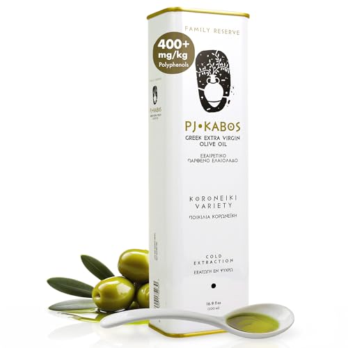 P.J. KABOS Fresh 2025/26 Harvest, High Phenolic (400+mg/kg), Natural Greek Extra Virgin Olive Oil, Kosher, Greece, Cold 
