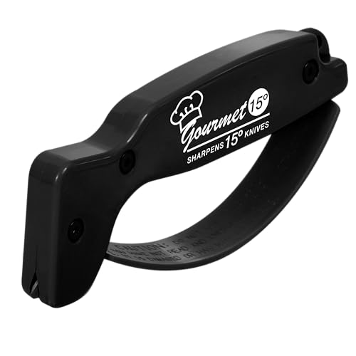 AccuSharp Gourmet Series, 15 Degree Knife Sharpener for Gourmet Knives, Diamond-Honed Tungsten Carbide Reversible Blades