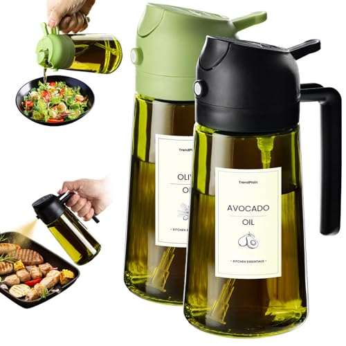 TrendPlain - Original 16oz/470ml Olive Oil Dispenser Bottle for Kitchen Gadgets and Air Fryer Accessories - Olive Oil Sp