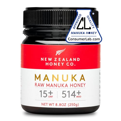 New Zealand Honey Co. Raw Manuka Honey UMF 15+ MGO 514+ - 8.8oz - Authentic New Zealand Sourced - High-Grade Potency Ind