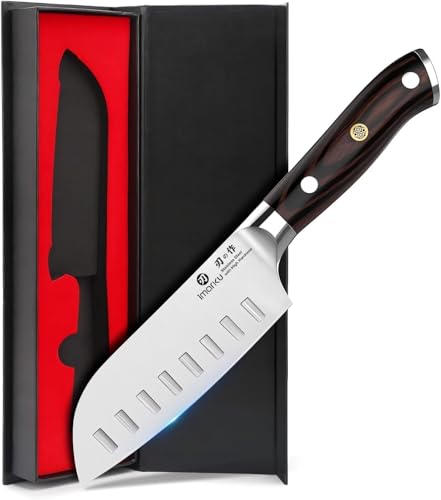 imarku Santoku Knife Chef Knife 5 inch Ultra Sharp Asian Knife Japanese Chef Knife - Japanese High Carbon Stainless Stee