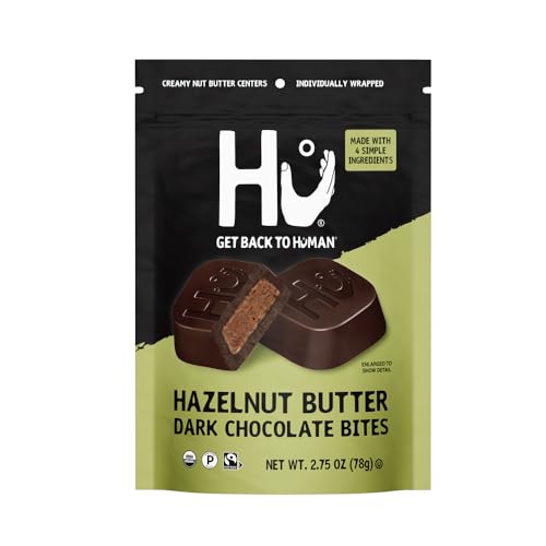 Hu Hazelnut Dark Chocolate Bites 1 Pack | Natural Organic Vegan, Gluten Free, Paleo, Non GMO, Fair Trade Dark Chocolate