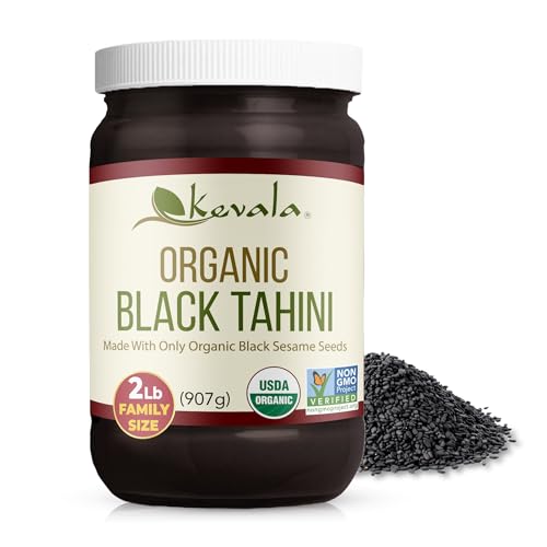 Kevala Organic Black Tahini - Double Size Gluten Free Black Sesame Paste for Cooking and Baking at Home, Source of Calci