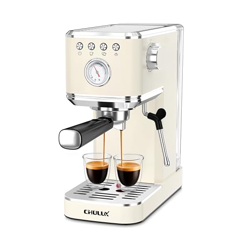 CHULUX Slim Espresso Machine with Milk Frother, 20 Bar Professional Italian Pump Espresso Coffee Machine for Home Cappuc