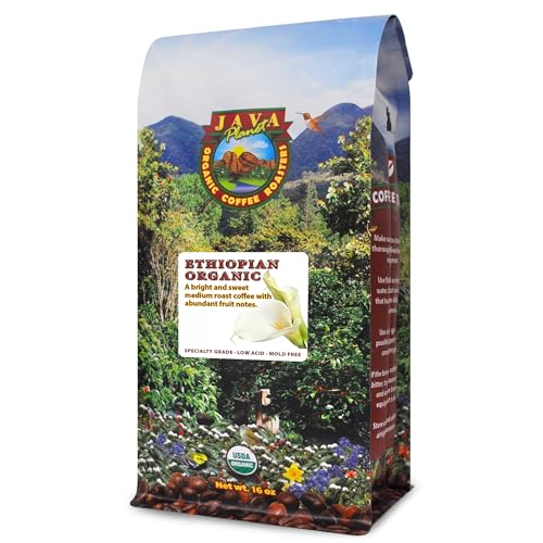 Low Acid Organic Coffee – Whole Bean, Mold-Free & Stomach Friendly by Java Planet, Ethiopian Single Origin Coffee, Mediu