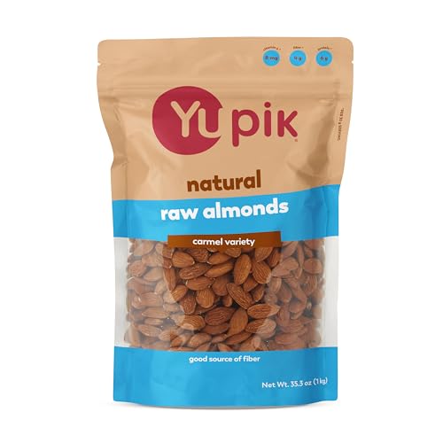 Yupik California Raw Almonds, Small Size, 2.2 lb, Gluten-Free, Kosher, Salt-Free, Source Of Protein, Fiber, Iron & Calci
