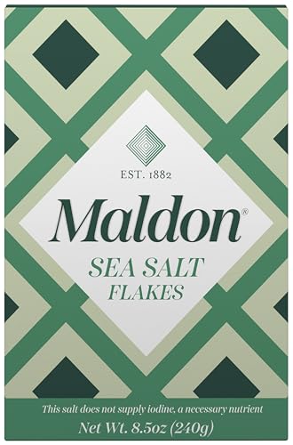 Maldon Salt, Sea Salt Flakes, 8.5 oz (240 g), Kosher, Natural, Unique Gourmet Pyramid Shaped Salt Flakes, Perfect for a 