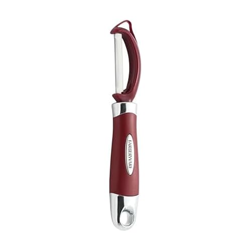 Farberware Professional Euro Vegetable Peeler with Ergonomic Handle, Razor-Sharp Swivel Blade, Red - Dishwasher Safe Pot