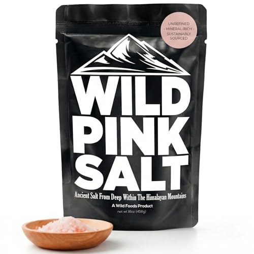 Wild Foods Pink Himalayan Salt, Fine Ground for Table and Cooking, 16 oz | 100% Real, Pure, Unrefined | Pink Himalayan S