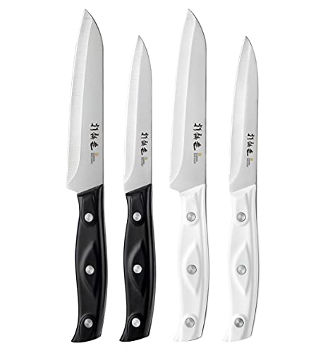 HAMMER IRON ALLEY 4PCS Paring Knife - 4/4.5 inch Fruit and Vegetable Paring Knives - Ultra Sharp Kitchen Knife - Peeling