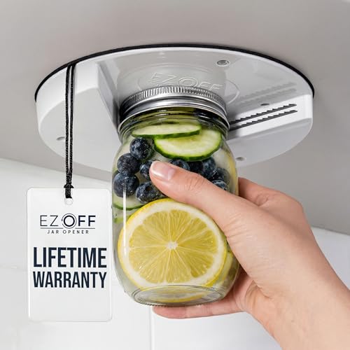 EZ Off Jar Opener for Seniors - Under Cabinet Jar Openers for Weak Hands, Easy Grip, Arthritis jar opener, One Handed Ga