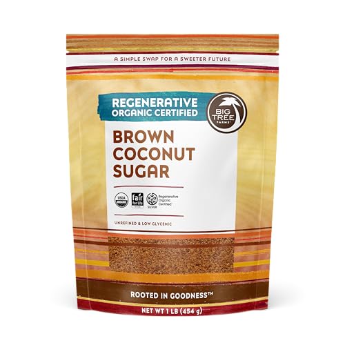 Big Tree Farms Organic Brown Coconut Sugar - Coconut Palm Sugar, Unrefined, Fine Crystals, Cane Sugar Replacement, Cocon