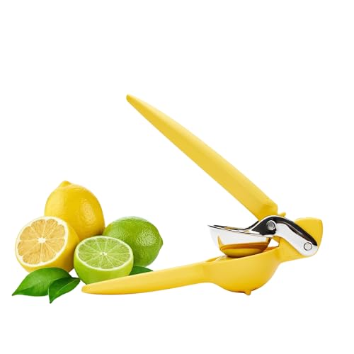 Chef'n FreshForce Lemon Squeezer Citrus Juicer, Manual Hand Press with Dual-Gear Power for Maximum Juice Extraction, Dur