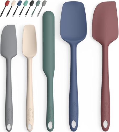 Coukre Silicone Spatula Set of 5,High Temperature Resistant, Food Grade Silicone, Dishwasher Safe, for Baking, Cooking (