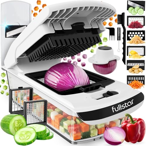 Fullstar Pro Original Vegetable Chopper & Mandoline - Chopper & Mandoline Lids - Food Chopper with Container, Fruit Slic