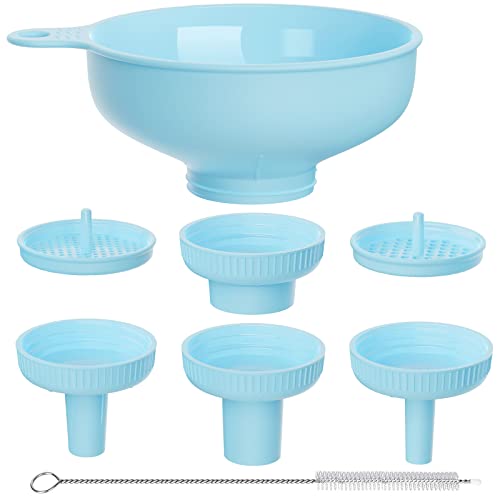 Pisol Wide Mouth Versatile Funnel, Canning Funnels for Kitchen Use, Food Grade Plastic Cooking Funnel Set with 4 Size Sp