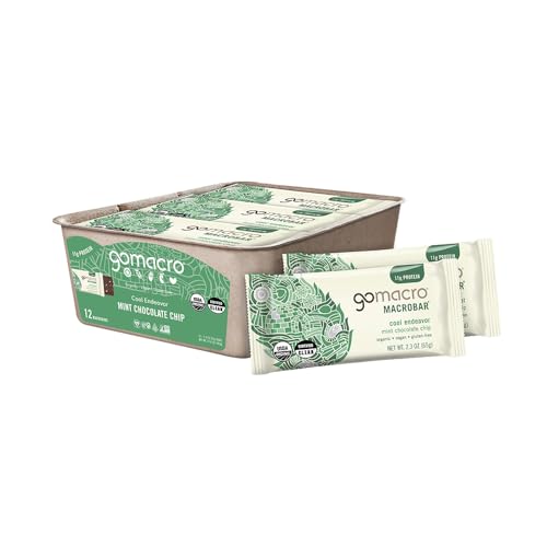 Gomacro, Bar Mint Chocolate Chip Organic, 2.3 Ounce, 12 Pack