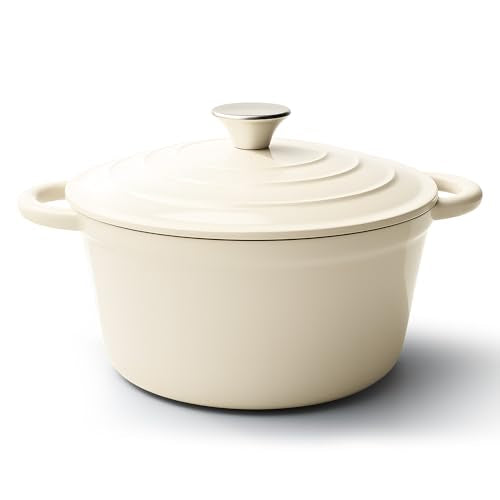 6 Quart Dutch Oven Pot with Lid, Non Stick Enameled Cast Iron Dutch Oven for Bread Baking, Heavy-Duty, Oven Safe Ceramic