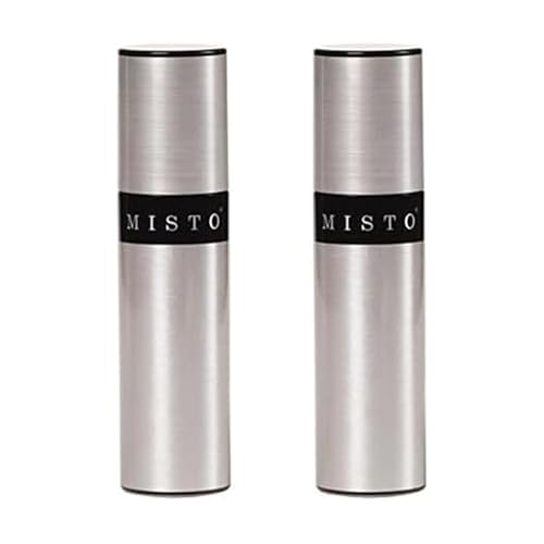 Misto Gourmet Olive Oil Sprayer Set of 2 Aluminum Bottles - Refillable Pump Mister for Cooking, Salads, Grilling - 3.2 o