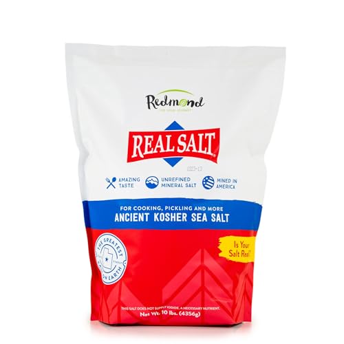Redmond Real Salt Kosher – Natural Unrefined Gluten Free Kosher grind, 10 LB Bag