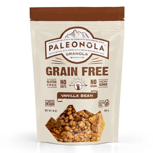 Paleonola Vanilla Bean Grain Free Granola, 10 Oz Resealable Bag (Pack of 1) - Grainless Paleo Granola Blended with Nuts,