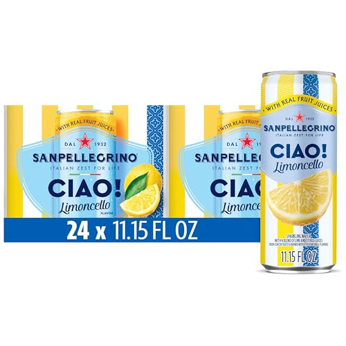 Sanpellegrino Ciao Limoncello Flavored Sparkling Water, Italian Sparkling Water, 24Pk