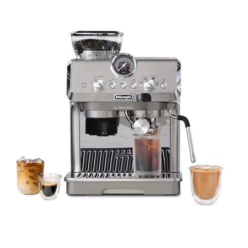 De'Longhi La Specialista Arte Evo Espresso Machine - Compact Cold Brew Coffee Maker with Grinder, Milk Steam Wand/Frothe