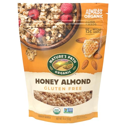 Nature's Path Organic Honey Almond Granola, 11 oz (Pack of 1) | Gluten-Free Almond Crunch: 15g whole grain granola with 
