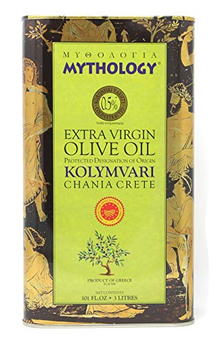Mythology Greek Olive Oil From Greece, Cold Pressed Extra Virgin Olive Oil, Certified PDO Kolymvari Chania Crete, 3 Lite