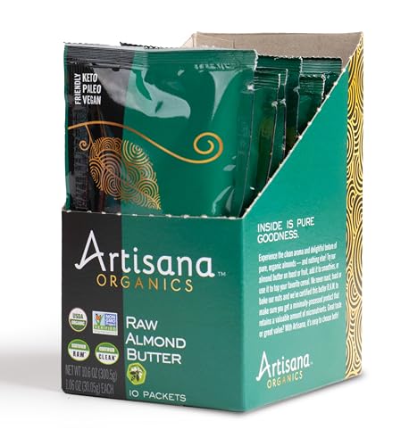 Artisana Organics Raw Almond Butter Snack Packs (10 Pack) | No Sugar Added, No Palm Oil, Vegan, Paleo, and Keto Friendly