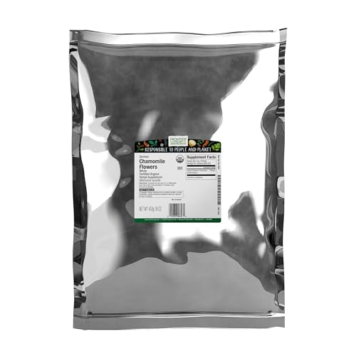 Frontier Co-op Organic German Whole Chamomile Flowers, 1-pound Bulk Bag, Makes Relaxing/Calming Tea, Kosher, Non Irradia