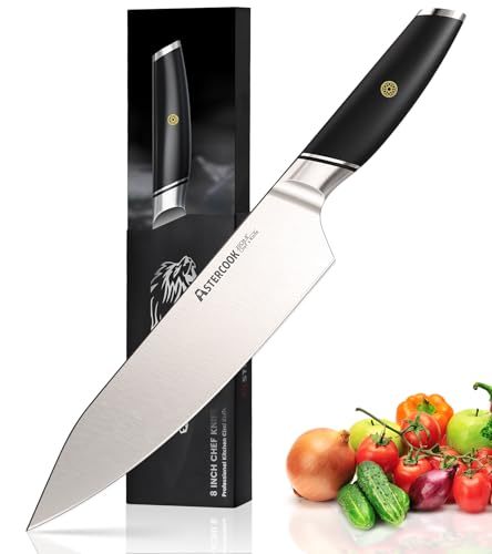 Astercook Chef Knife, 8 Inch Professional Kitchen Chef Knife, German High Carbon Stainless Steel Ultra Sharp Knife, Chef