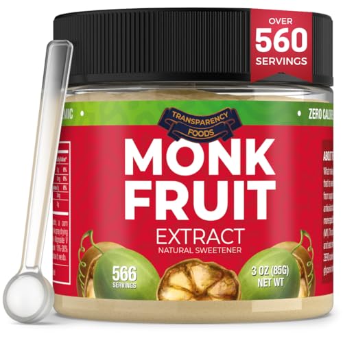 Monk Fruit Sweetener No Erythritol (25X Sweeter Than Sugar) Zero Calories, Zero Glycemic, Non-GMO, No Fillers - Monk Fru