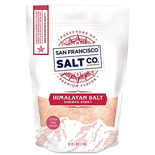 Sherpa Pink Himalayan Salt – Extra-Fine Grain, 5 lbs. | All-Natural, Gluten-Free, No Additives | Perfect for Everyday Co