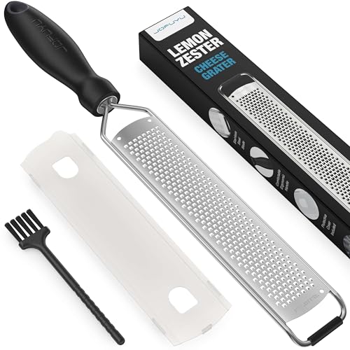 Lemon Zester & Cheese Grater, Razor Sharp Stainless Steel Blade Zester for Citrus, Parmesan Cheese, Ginger, Garlic, Choc