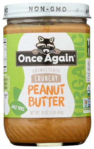 Once Again Organic Crunchy Peanut Butter No Sugar Added - Single Ingredient, Unsalted, Natural Peanut Butter No Palm Oil