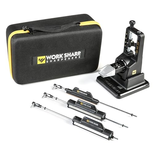 Work Sharp Precision Adjust Elite Knife Sharpener - Fixed Angle Sharpening System for Kitchen & Pocket Knives - Professi